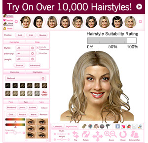 Virtual Hairstyler - 1000s of Hairstyles, 50 colors, 35 highlights and makeup!